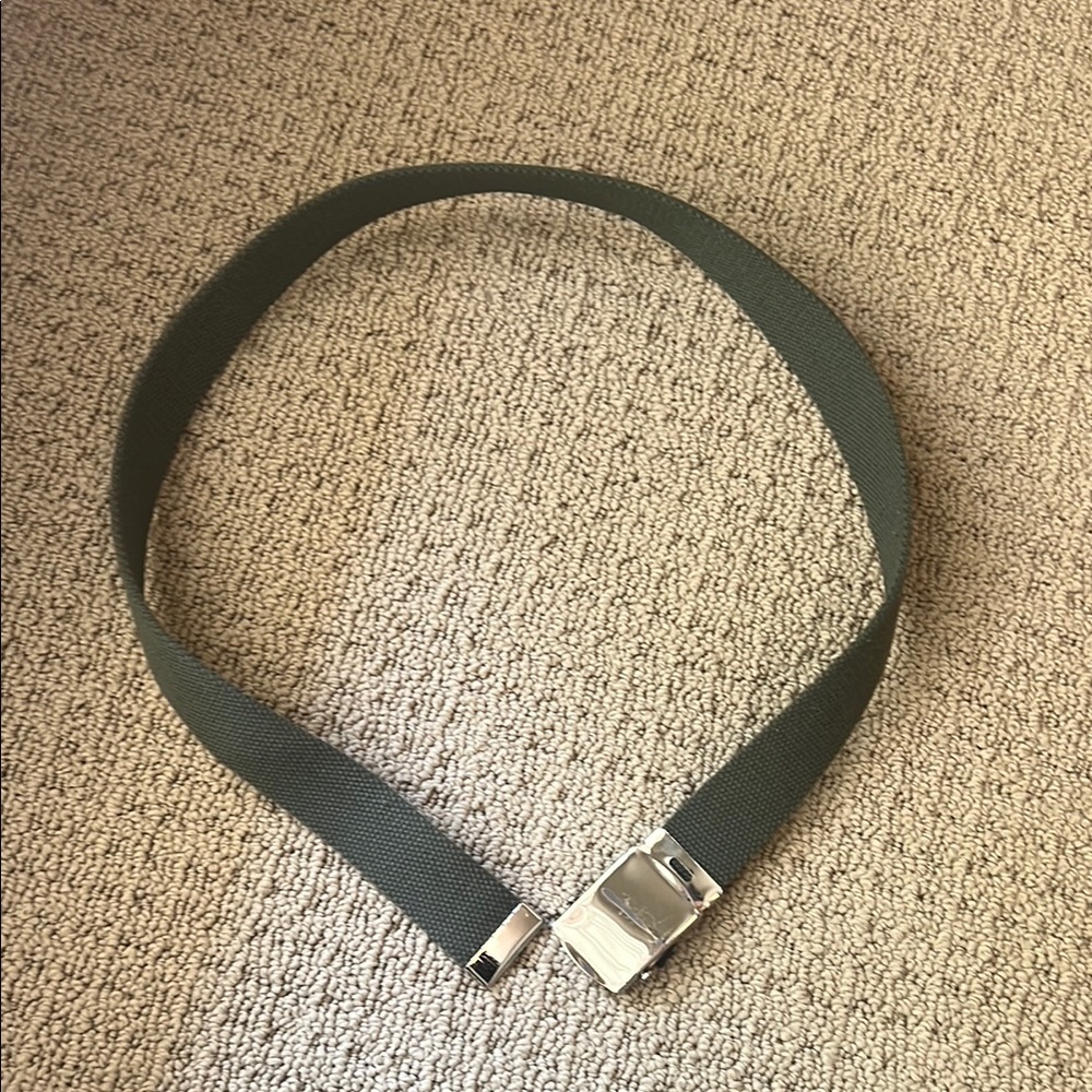 Brandy Melville Green Belt with Silver Buckle